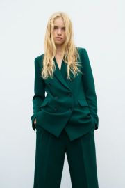 TAILORED DOUBLE BREASTED BLAZER - Green   United States at Zara